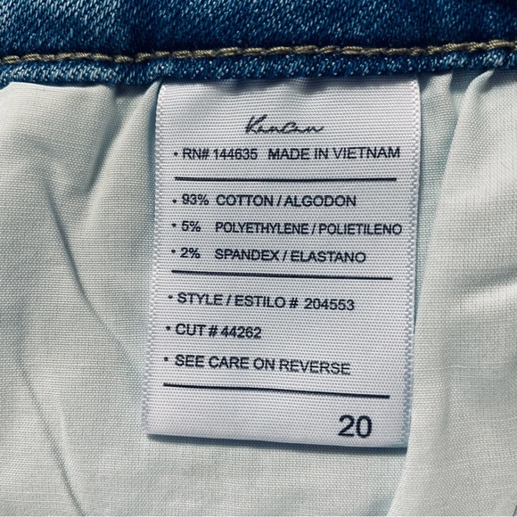 KANCAN 20 Curvy Plus Blue Distressed Ankle Cropped Jeans High Rise Boho Chic - Picture 7 of 16